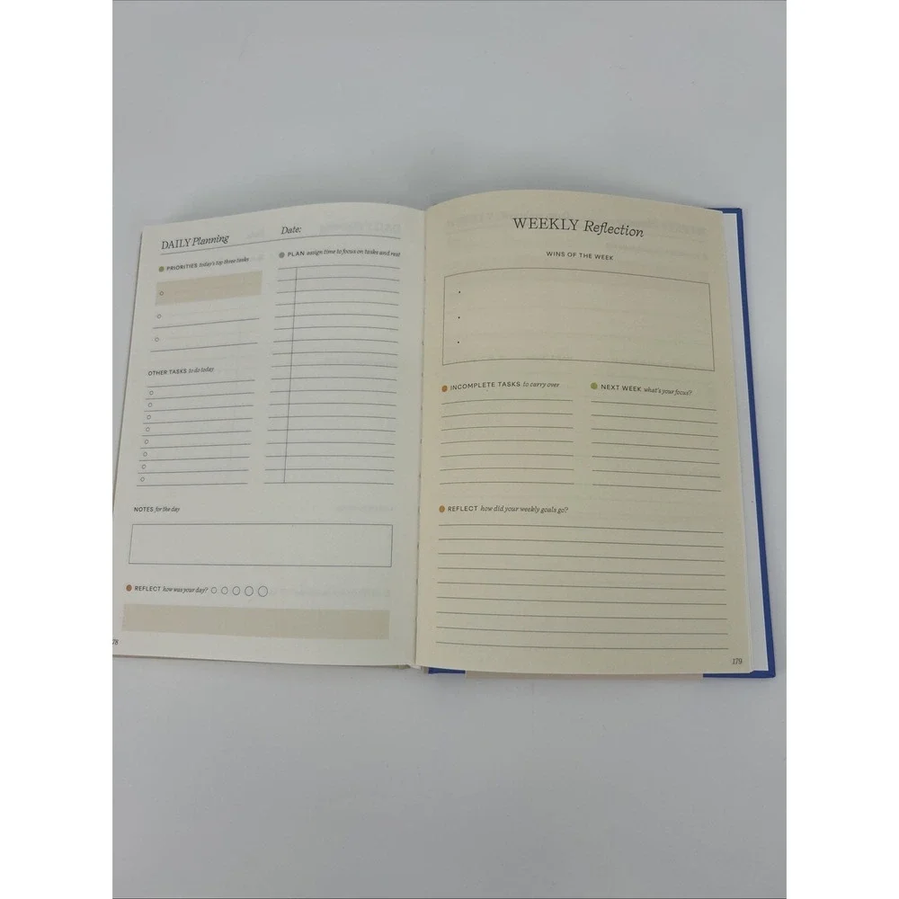 Papier Productivity Planner Start Fresh Every Day Blue Hardcover 16 Week Undated